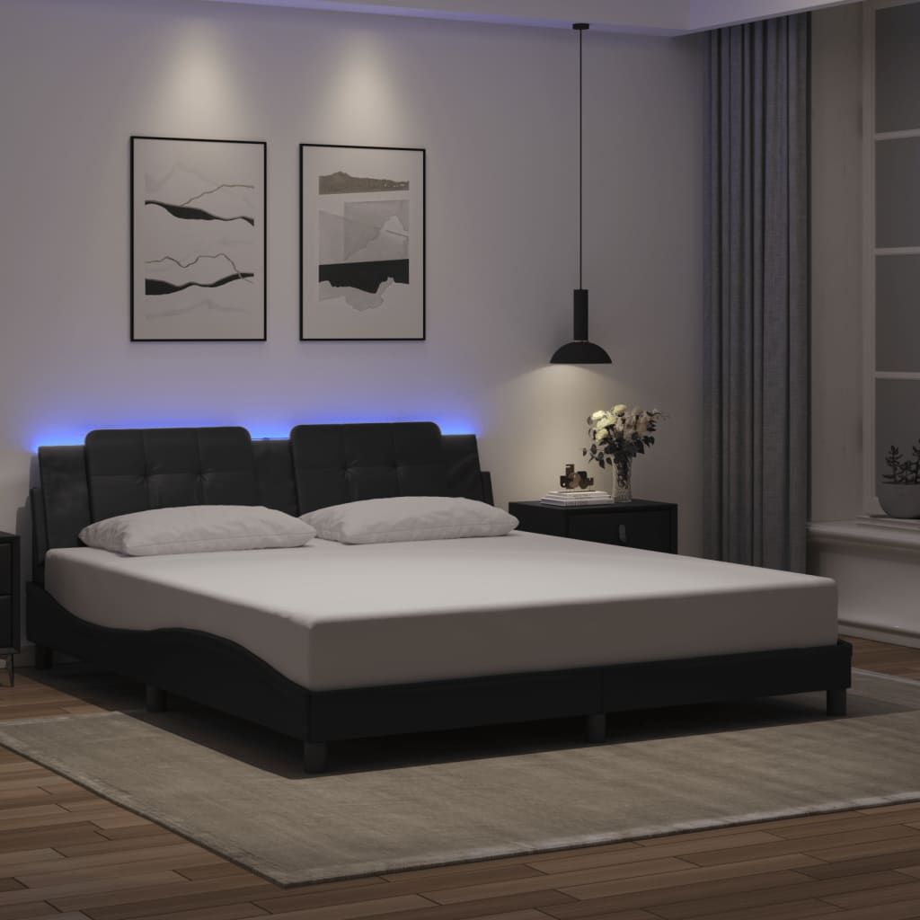 Giroletto con LED senza Materasso Zadar Nero 180x200 cm - homemem39