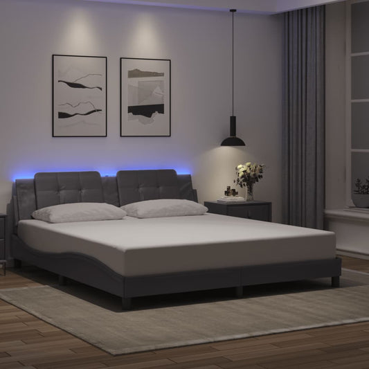 Giroletto con LED senza Materasso Zadar Grigio 180x200 cm