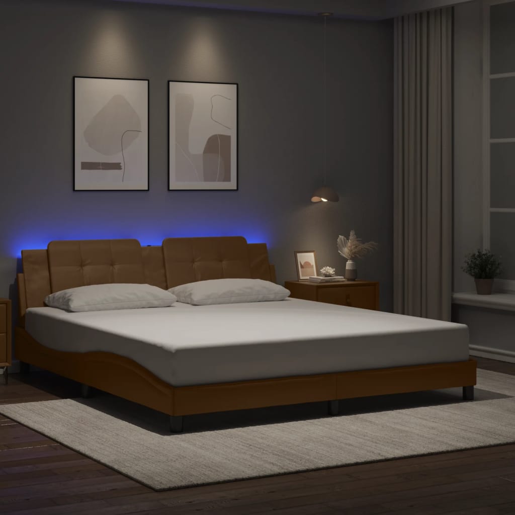 Giroletto con LED senza Materasso Zadar Cappuccino 180x200 cm | homemem39