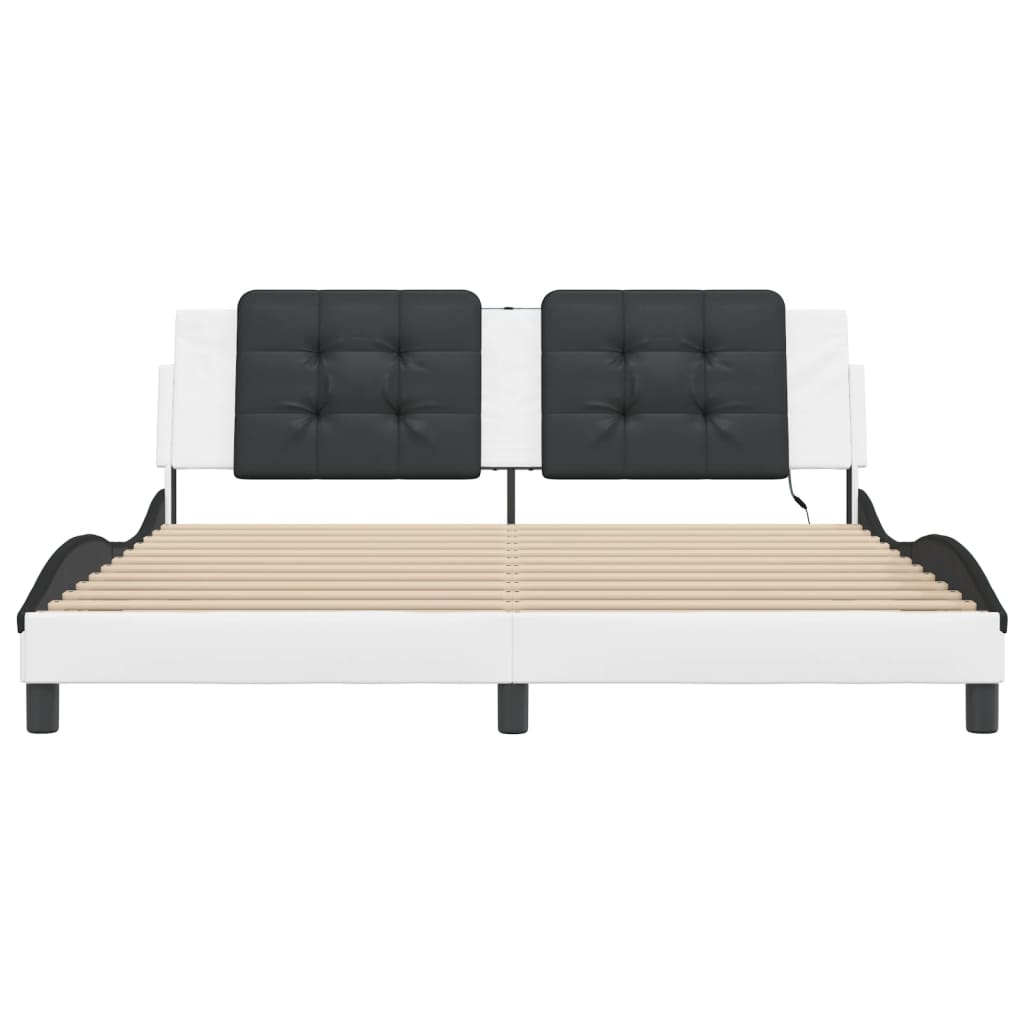 Giroletto con LED senza Materasso Zadar Bianco e Nero 180x200 cm - homemem39