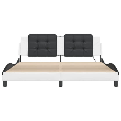 Giroletto con LED senza Materasso Zadar Bianco e Nero 180x200 cm - homemem39