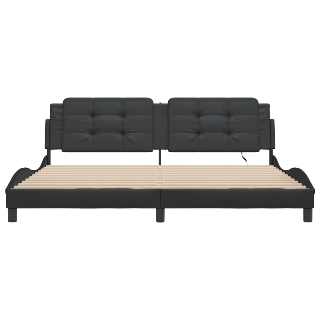 Giroletto con LED senza Materasso Zadar Nero 200x200 cm - homemem39