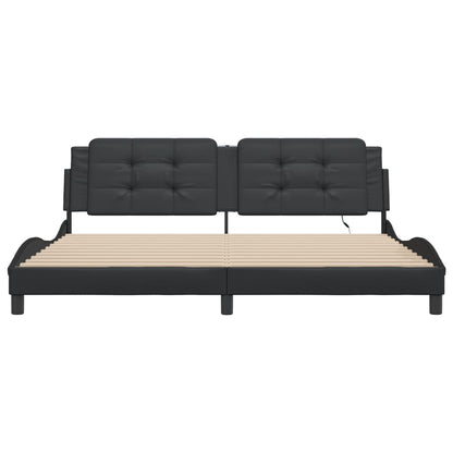 Giroletto con LED senza Materasso Zadar Nero 200x200 cm - homemem39