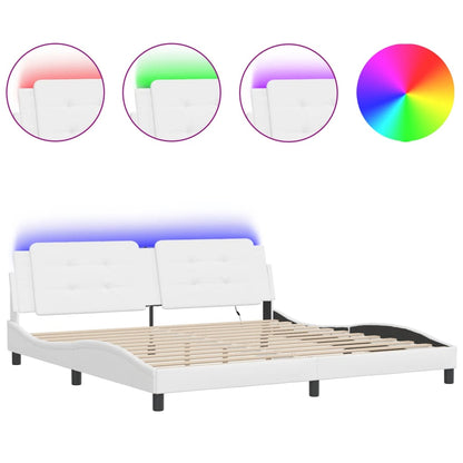 Giroletto con LED senza Materasso Zadar Bianco 200x200 cm | homemem39