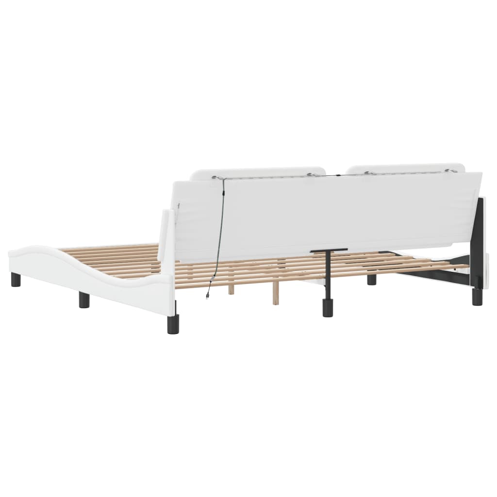 Giroletto con LED senza Materasso Zadar Bianco 200x200 cm | homemem39