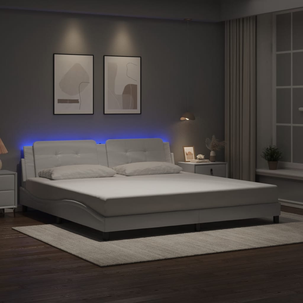 Giroletto con LED senza Materasso Zadar Bianco 200x200 cm | homemem39