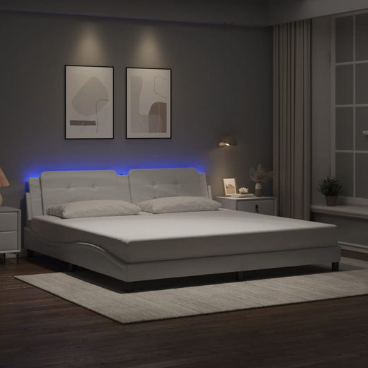 Giroletto con LED senza Materasso Zadar Bianco 200x200 cm | homemem39