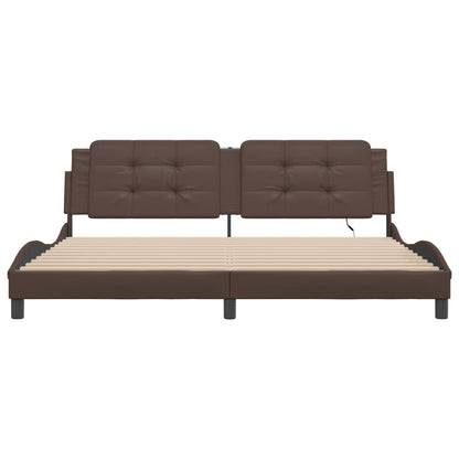 Giroletto con LED senza Materasso Zadar Marrone 200x200 cm - homemem39