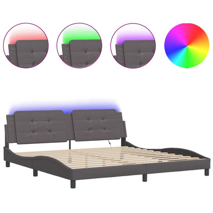 Giroletto con LED senza Materasso Zadar Grigio 200x200 cm | homemem39