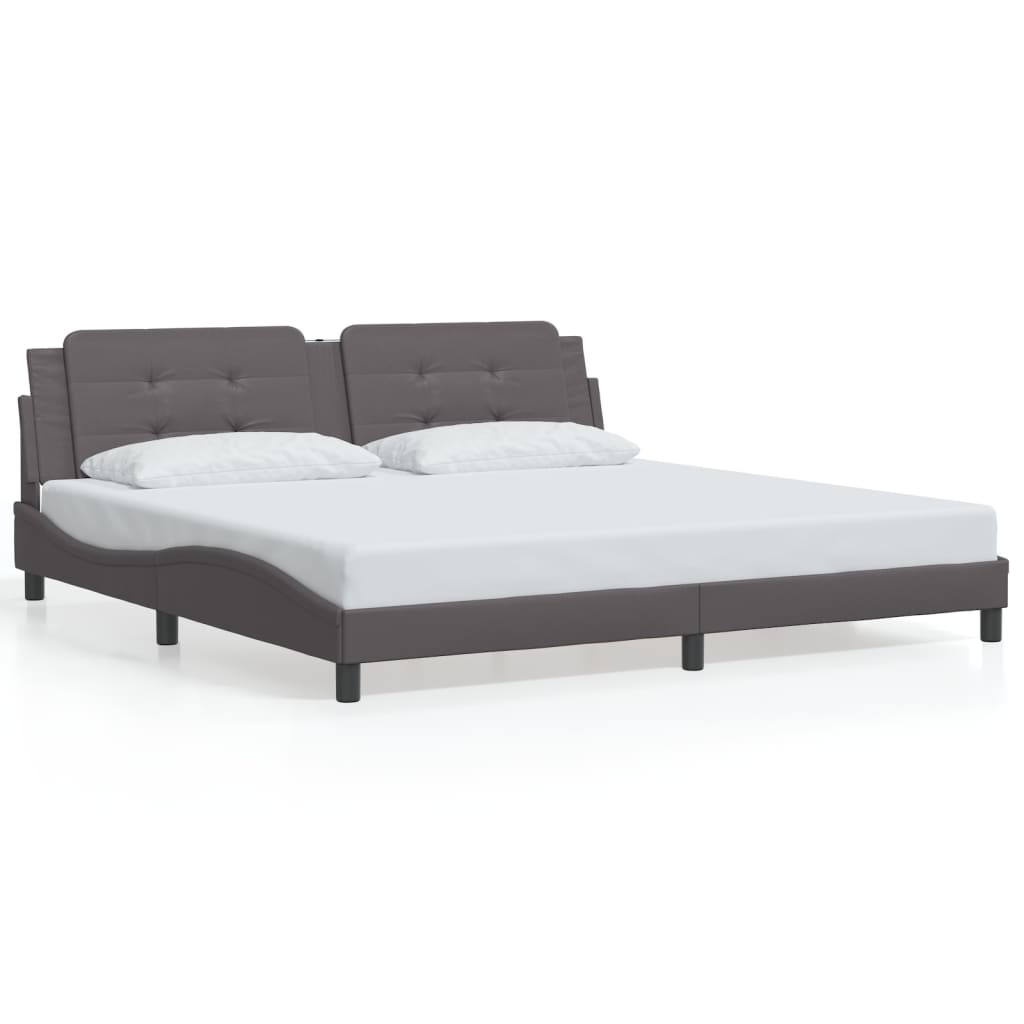 Giroletto con LED senza Materasso Zadar Grigio 200x200 cm | homemem39