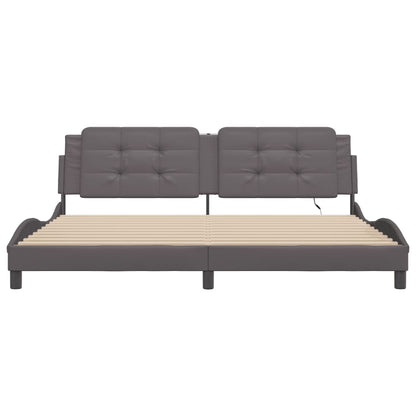 Giroletto con LED senza Materasso Zadar Grigio 200x200 cm | homemem39