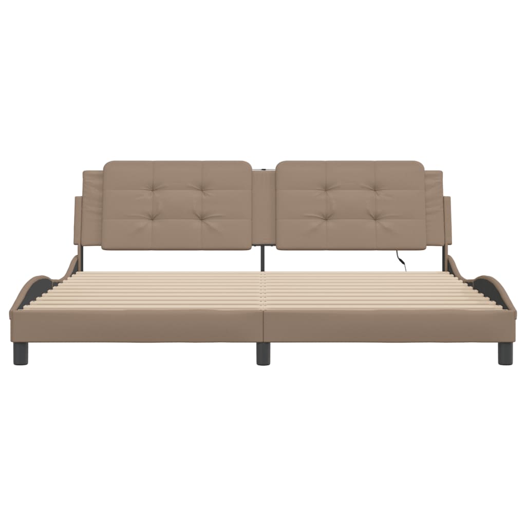 Giroletto con LED senza Materasso Zadar Cappuccino 200x200 cm - homemem39