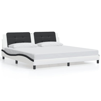 Giroletto con LED senza Materasso Zadar Bianco e Nero 200x200 cm | homemem39