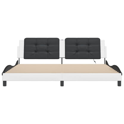 Giroletto con LED senza Materasso Zadar Bianco e Nero 200x200 cm | homemem39