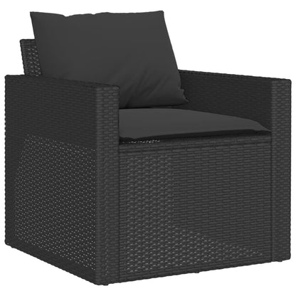Set Divano da Giardino 6 pz con Cuscini Nero in Polyrattan - homemem39