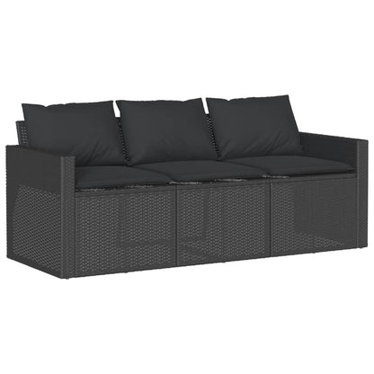 Set Divano da Giardino 6 pz con Cuscini Nero in Polyrattan - homemem39