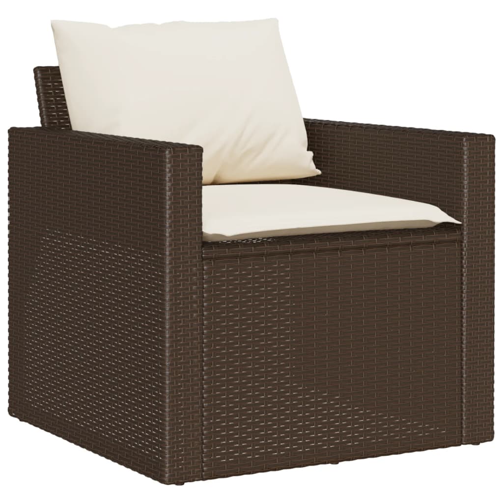 Set Divano da Giardino 6 pz con Cuscini Marrone in Polyrattan - homemem39