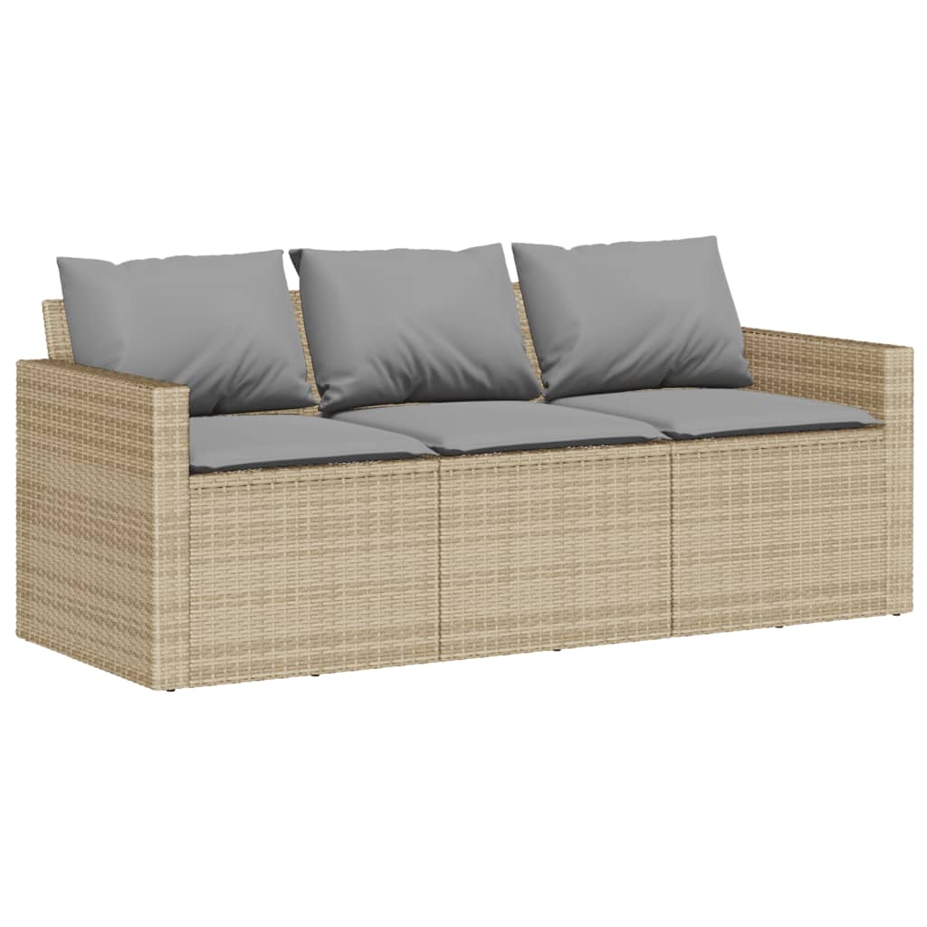 Set Divano da Giardino 6 pz con Cuscini Beige in Polyrattan - homemem39
