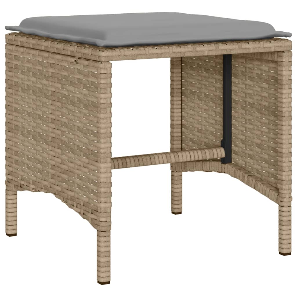 Set Divano da Giardino 6 pz con Cuscini Beige in Polyrattan - homemem39
