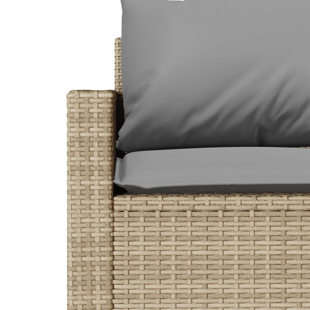 Set Divano da Giardino 6 pz con Cuscini Beige in Polyrattan - homemem39