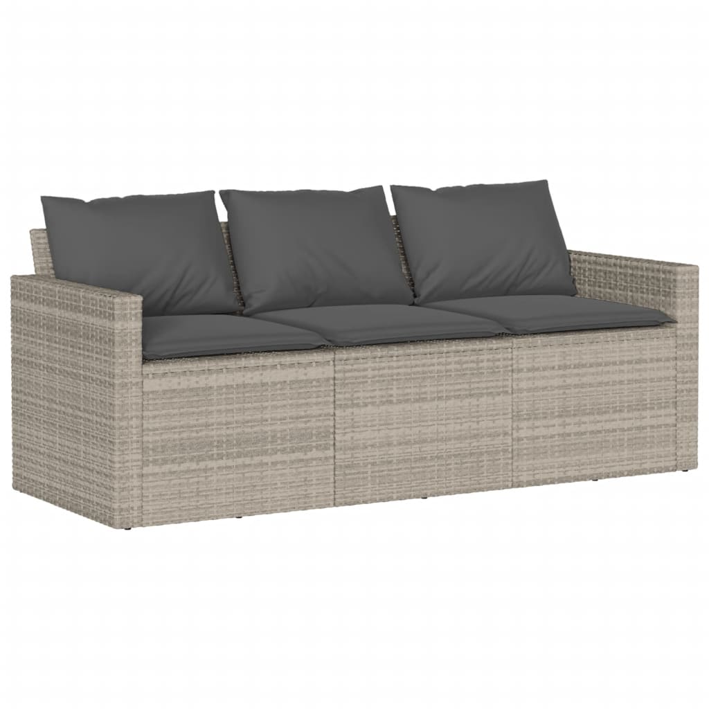 Set Divano da Giardino 6pz con Cuscini Grigio Chiaro Polyrattan | homemem39