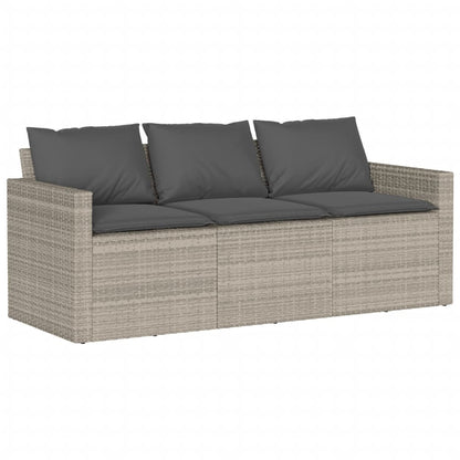Set Divano da Giardino 6pz con Cuscini Grigio Chiaro Polyrattan | homemem39