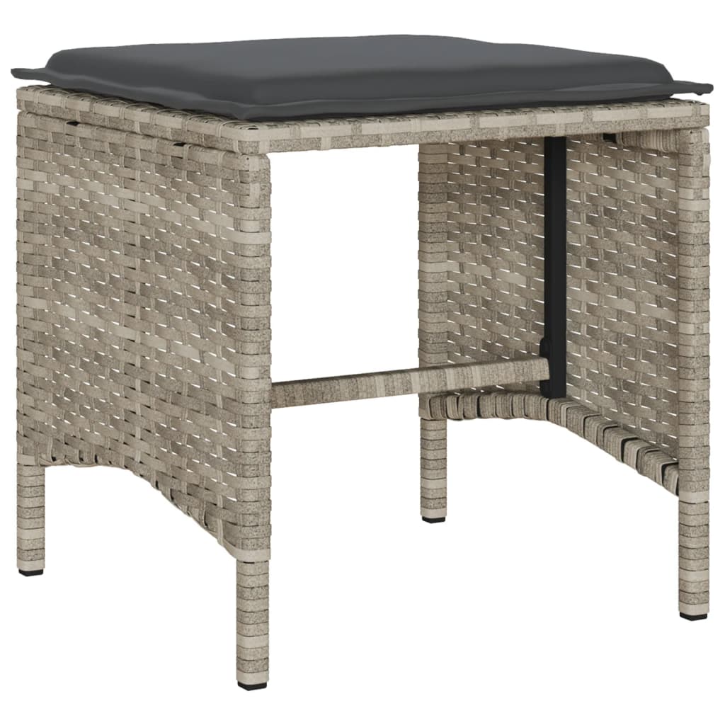 Set Divano da Giardino 6pz con Cuscini Grigio Chiaro Polyrattan | homemem39