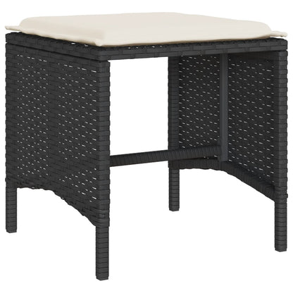 Set Divano da Giardino 6 pz con Cuscini Nero in Polyrattan | homemem39