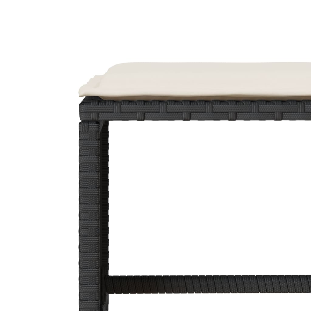 Set Divano da Giardino 6 pz con Cuscini Nero in Polyrattan | homemem39