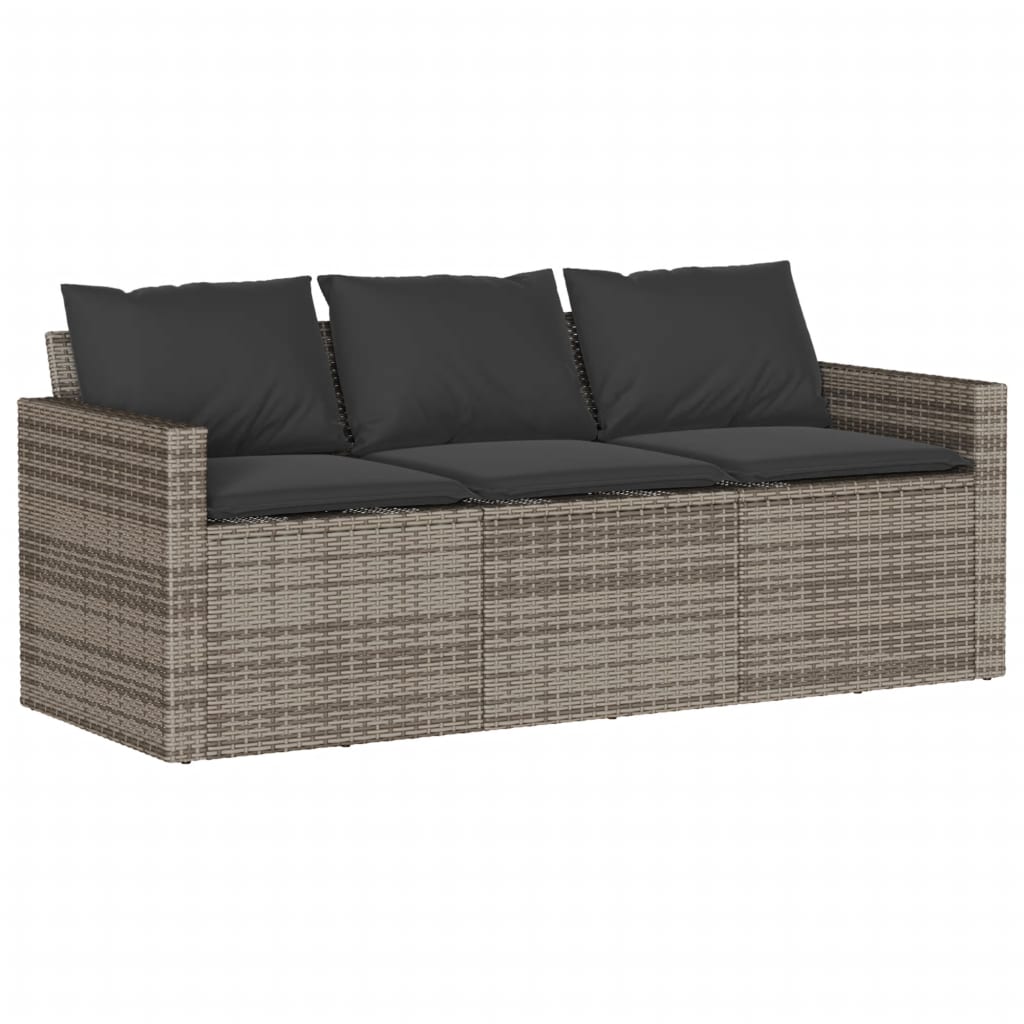 Set Divano da Giardino 6 pz con Cuscini Grigio in Polyrattan | homemem39