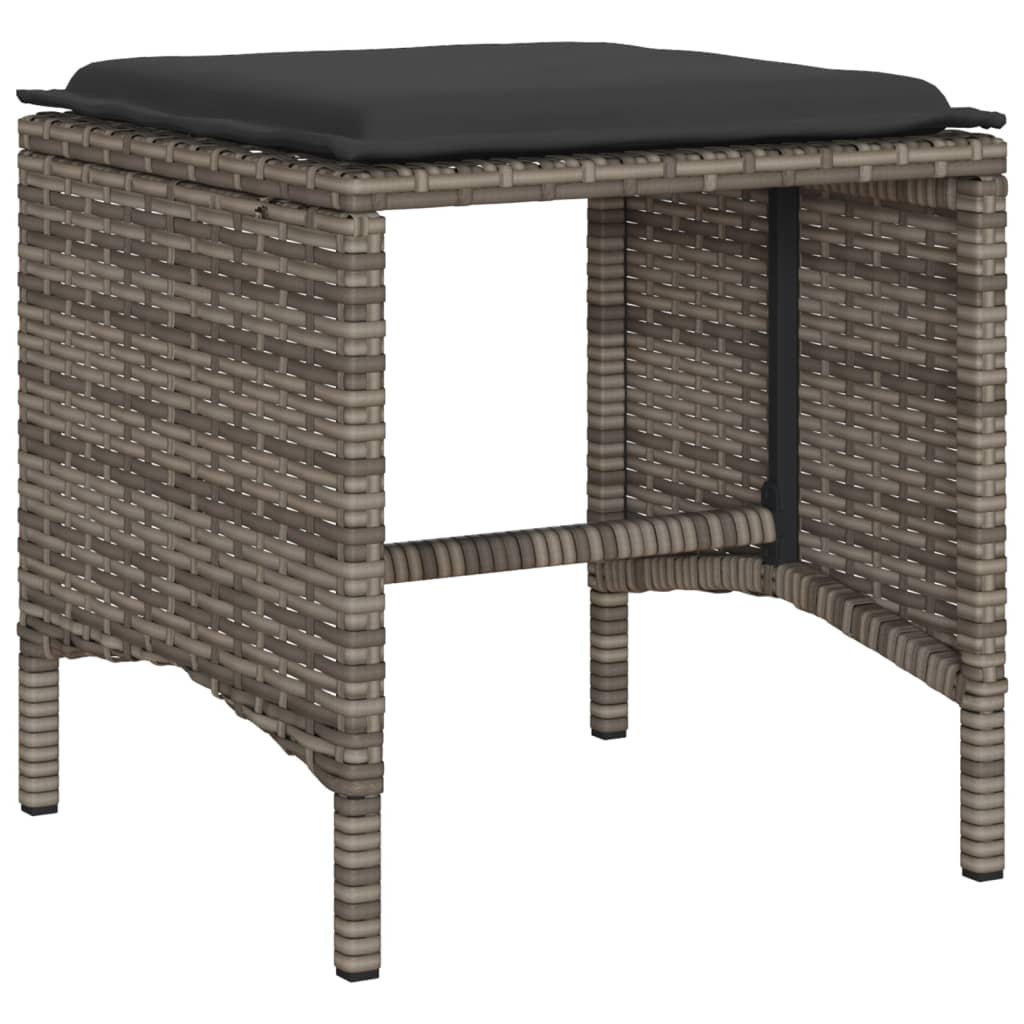 Set Divano da Giardino 6 pz con Cuscini Grigio in Polyrattan | homemem39