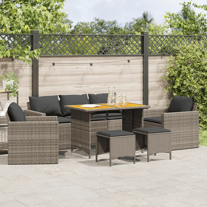 Set Divano da Giardino 6 pz con Cuscini Grigio in Polyrattan | homemem39