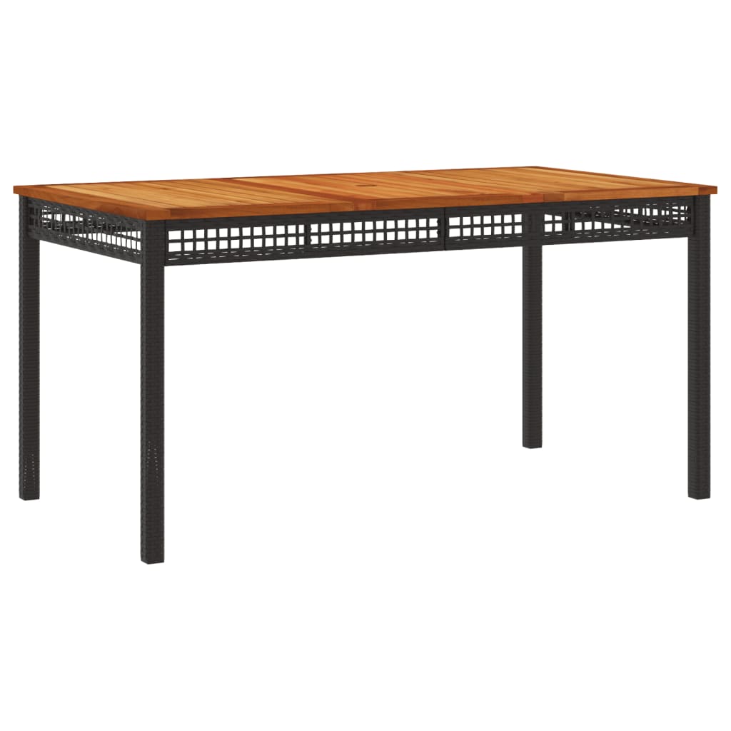 Set da Pranzo da Giardino 7 pz Nero con Cuscini in Polyrattan - homemem39