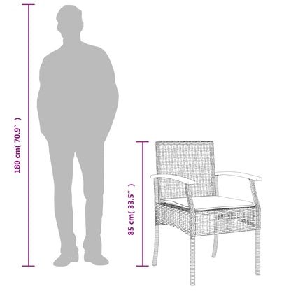 Set da Pranzo da Giardino 5 pz Nero con Cuscini in Polyrattan | homemem39