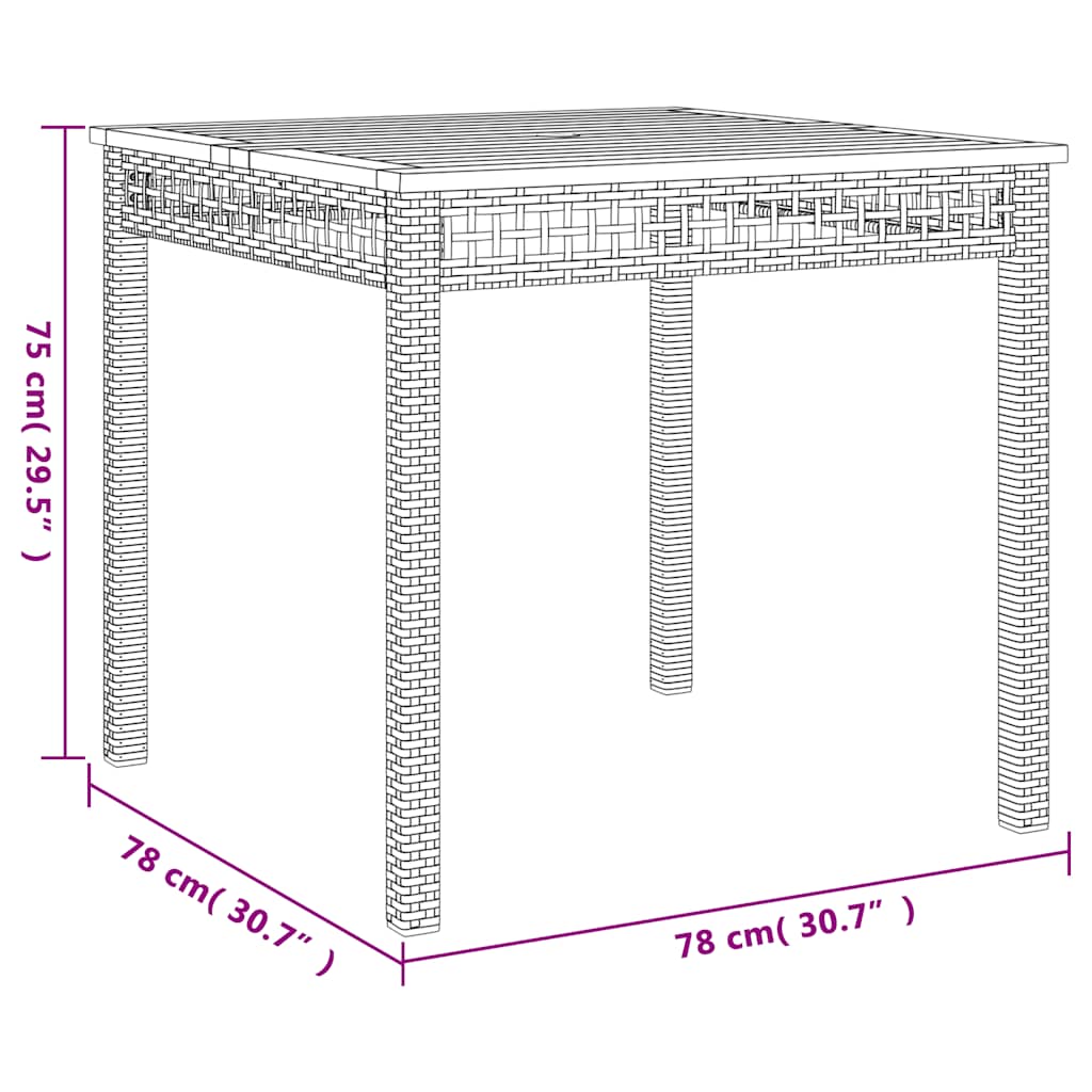 Set da Pranzo da Giardino 3 pz con Cuscini in Polyrattan Grigio | homemem39