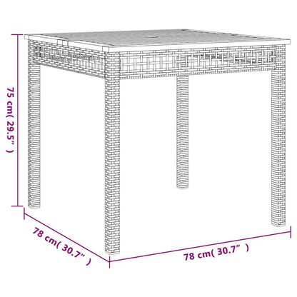 Set da Pranzo da Giardino 3 pz con Cuscini in Polyrattan Grigio | homemem39