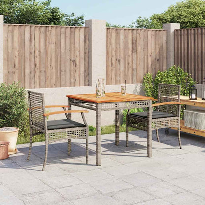 Set da Pranzo da Giardino 3 pz con Cuscini in Polyrattan Grigio | homemem39