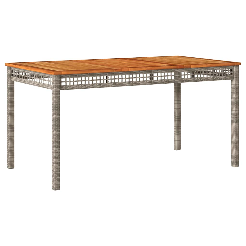 Set da Pranzo da Giardino 7 pz con Cuscini in Polyrattan Grigio