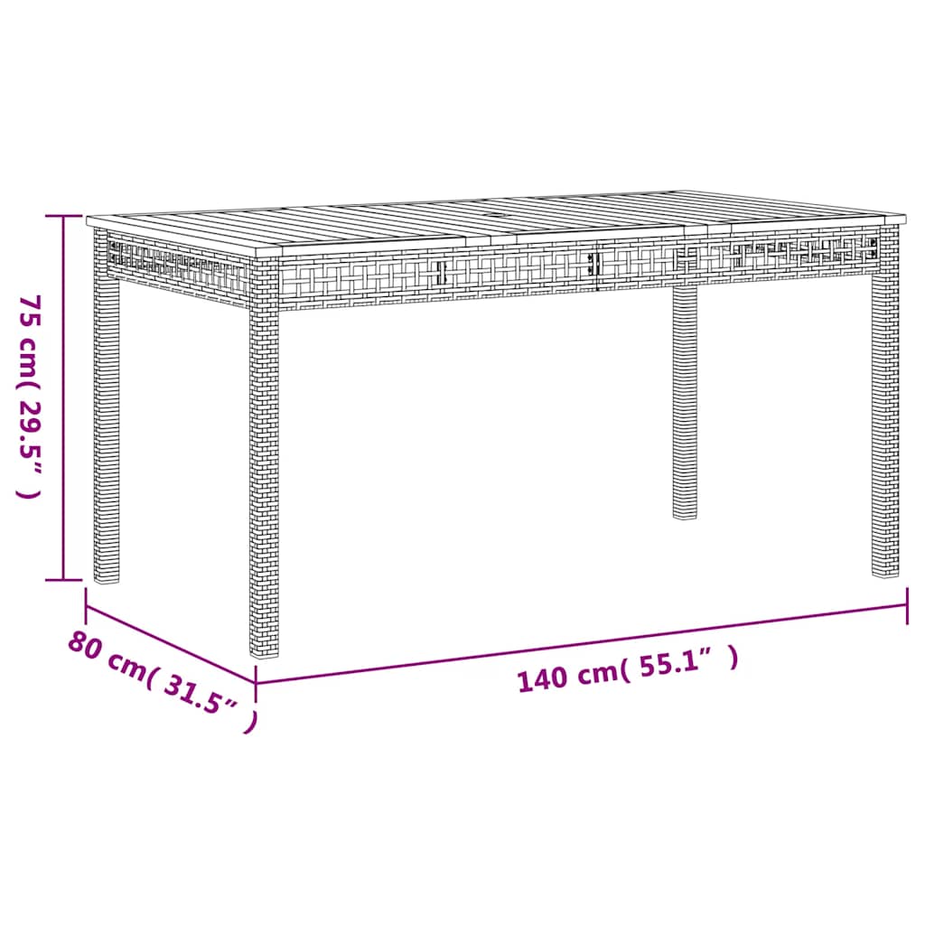 Set da Pranzo da Giardino 7 pz con Cuscini in Polyrattan Grigio | homemem39