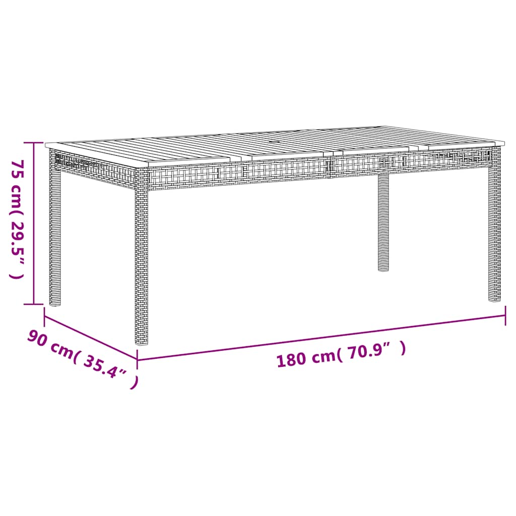 Set da Pranzo da Giardino 7 pz con Cuscini in Polyrattan Grigio | homemem39