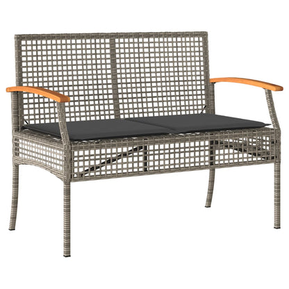 Set da Pranzo da Giardino 3 pz con Cuscini in Polyrattan Grigio - homemem39