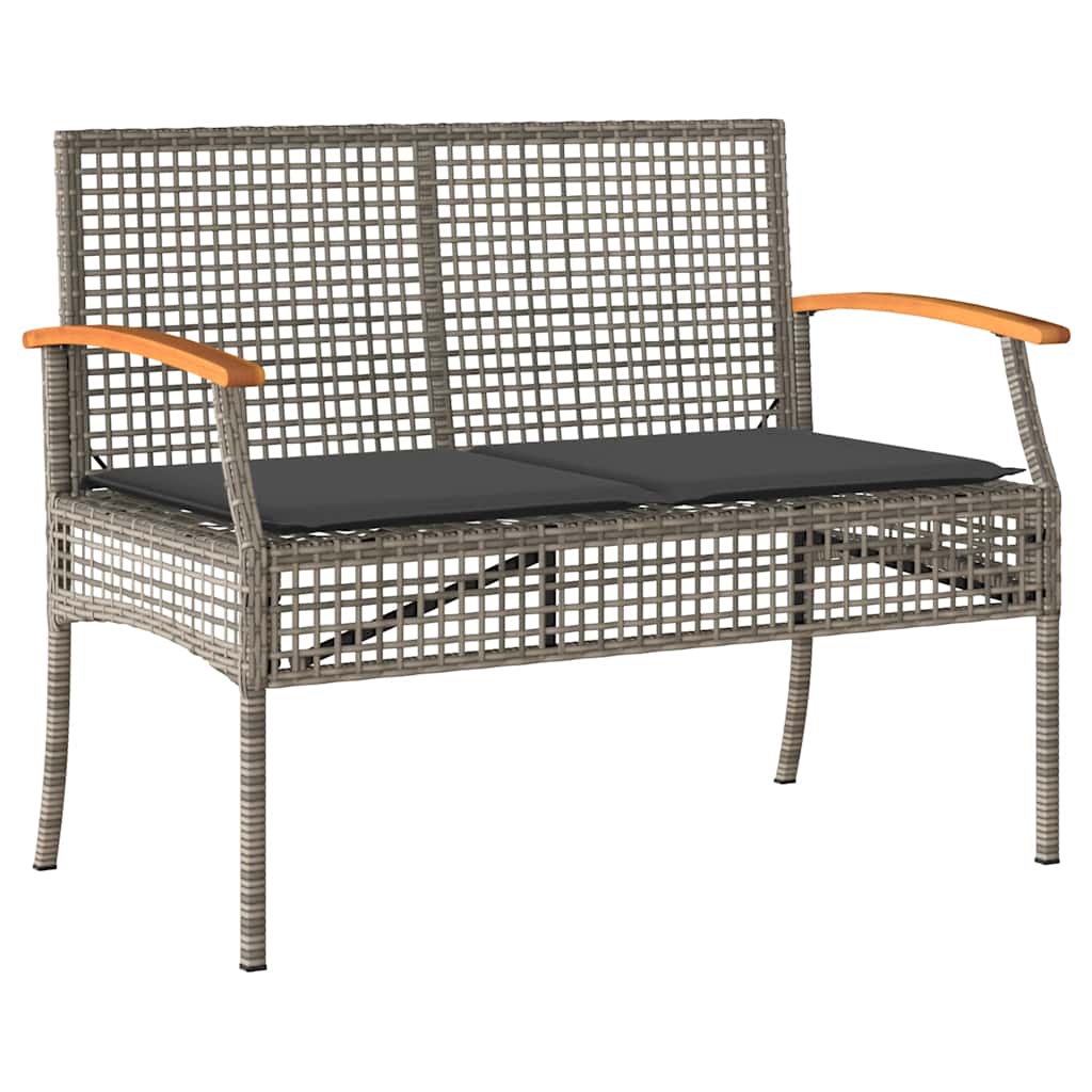 Set da Pranzo da Giardino 4 pz con Cuscini in Polyrattan Grigio | homemem39