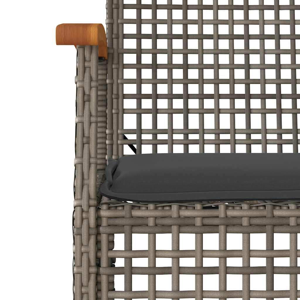 Set da Pranzo da Giardino 5 pz con Cuscini in Polyrattan Grigio | homemem39