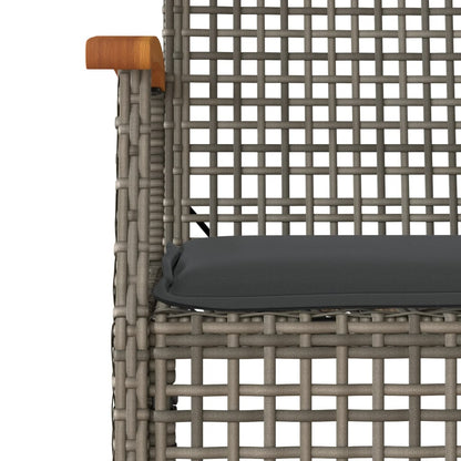 Set da Pranzo da Giardino 5 pz con Cuscini in Polyrattan Grigio - homemem39