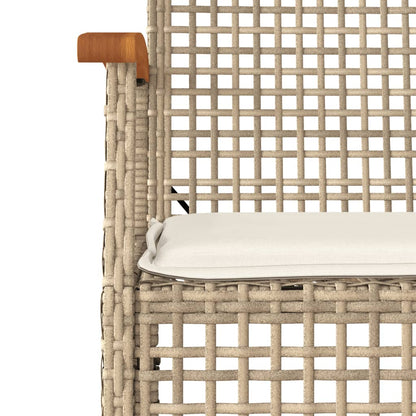 Set da Pranzo da Giardino 5 pz con Cuscini Beige in Polyrattan - homemem39