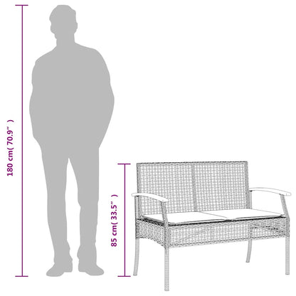 Set da Pranzo da Giardino 3 pz con Cuscini Beige in Polyrattan | homemem39
