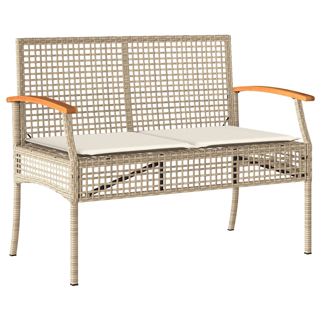 Set da Pranzo da Giardino 4 pz con Cuscini Beige in Polyrattan | homemem39