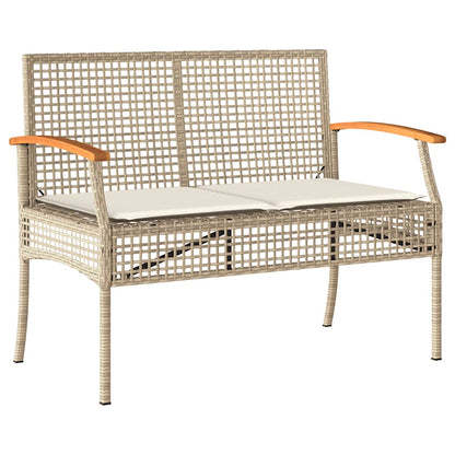 Set da Pranzo da Giardino 4 pz con Cuscini Beige in Polyrattan | homemem39