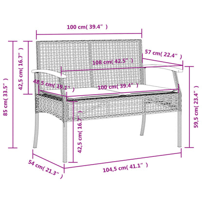 Set da Pranzo da Giardino 4 pz con Cuscini Beige in Polyrattan | homemem39