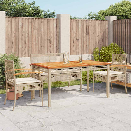 Set da Pranzo da Giardino 5 pz con Cuscini Beige in Polyrattan